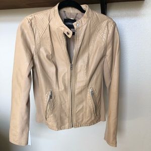 Express Tan Faux Leather Jacket
